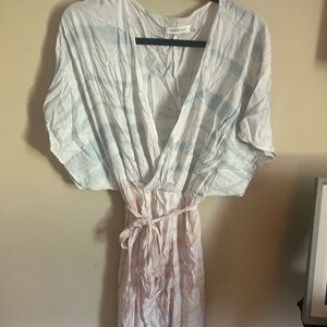 Mustard Seed Brand Dress with high/low bottom pink and blue size large